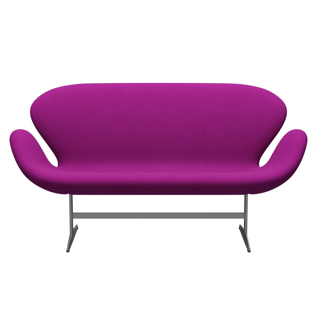 [product_category]-Fritz Hansen Swan Sofa 2 Seater, Silver Grey/Divina Violet (666)-Fritz Hansen-3321-DIV666-SGBASE-FRI-1