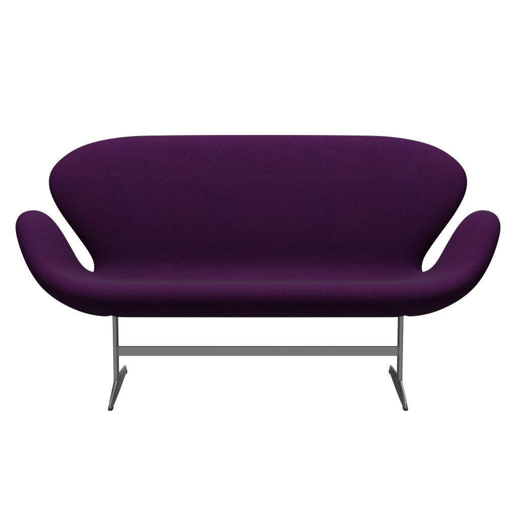 [product_category]-Fritz Hansen Swan Sofa 2 Seater, Silver Grey/Divina Violet (696)-Fritz Hansen-3321-DIV696-SGBASE-FRI-1