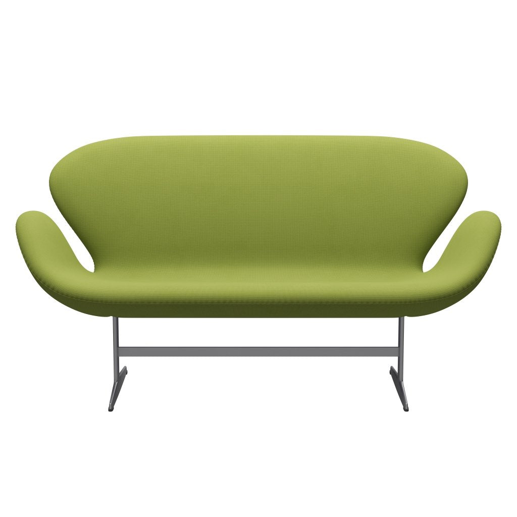 [product_category]-Fritz Hansen Swan Sofa 2 Seater, Silver Grey/Fame Light Grass Green-Fritz Hansen-3321-F68145-SGBASE-FRI-1