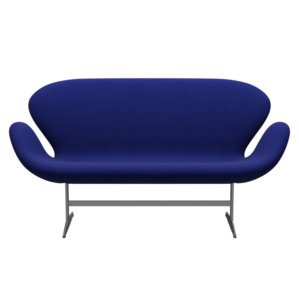[product_category]-Fritz Hansen Swan Sofa 2 Seater, Silver Grey/Fame Navy (66032)-Fritz Hansen-3321-F66032-SGBASE-FRI-1