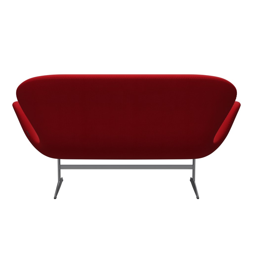 [product_category]-Fritz Hansen Swan Sofa 2 Seater, Silver Grey/Fame Red (64089)-Fritz Hansen-3321-F64089-SGBASE-FRI-4