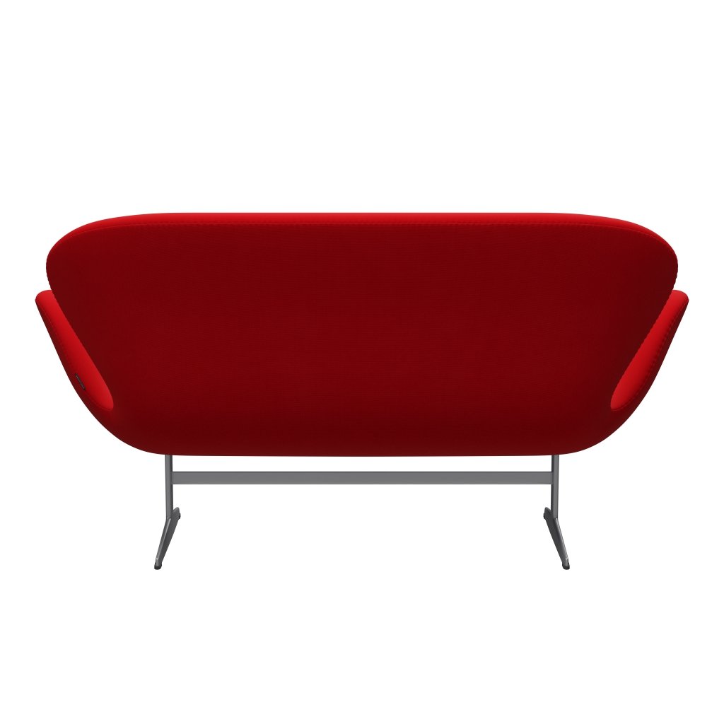 [product_category]-Fritz Hansen Swan Sofa 2 Seater, Silver Grey/Fame Red (64119)-Fritz Hansen-3321-F64119-SGBASE-FRI-4