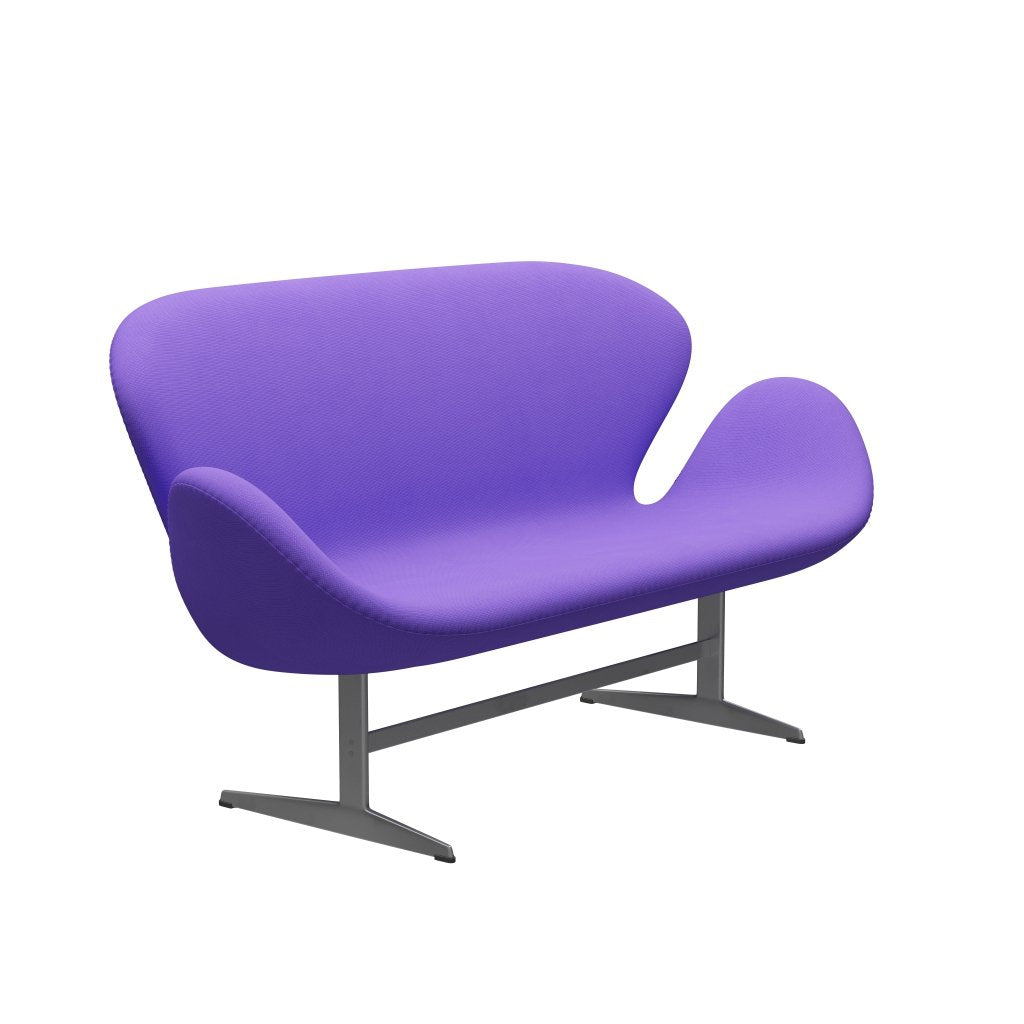[product_category]-Fritz Hansen Swan Sofa 2 Seater, Silver Grey/Fame Violet Light-Fritz Hansen-3321-F65083-SGBASE-FRI-2