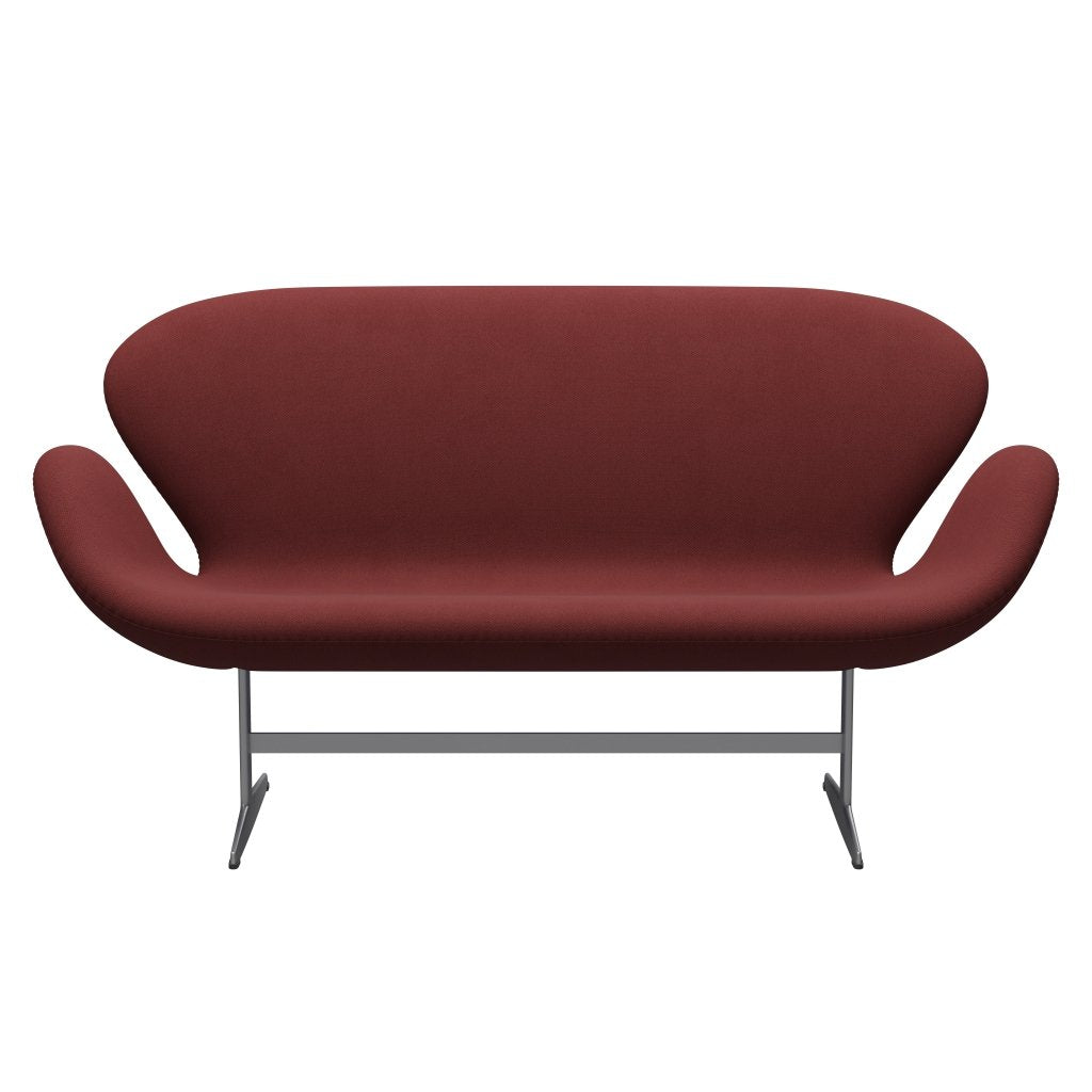 [product_category]-Fritz Hansen Swan Sofa 2 Seater, Silver Grey/Fiord Brick/Brick-Fritz Hansen-3321-FIO581-SGBASE-FRI-1