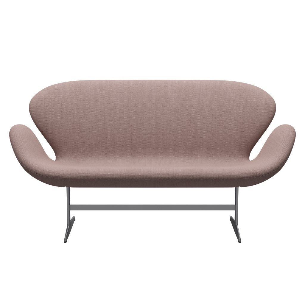[product_category]-Fritz Hansen Swan Sofa 2 Seater, Silver Grey/Fiord Pink/Tan-Fritz Hansen-3321-FIO551-SGBASE-FRI-1