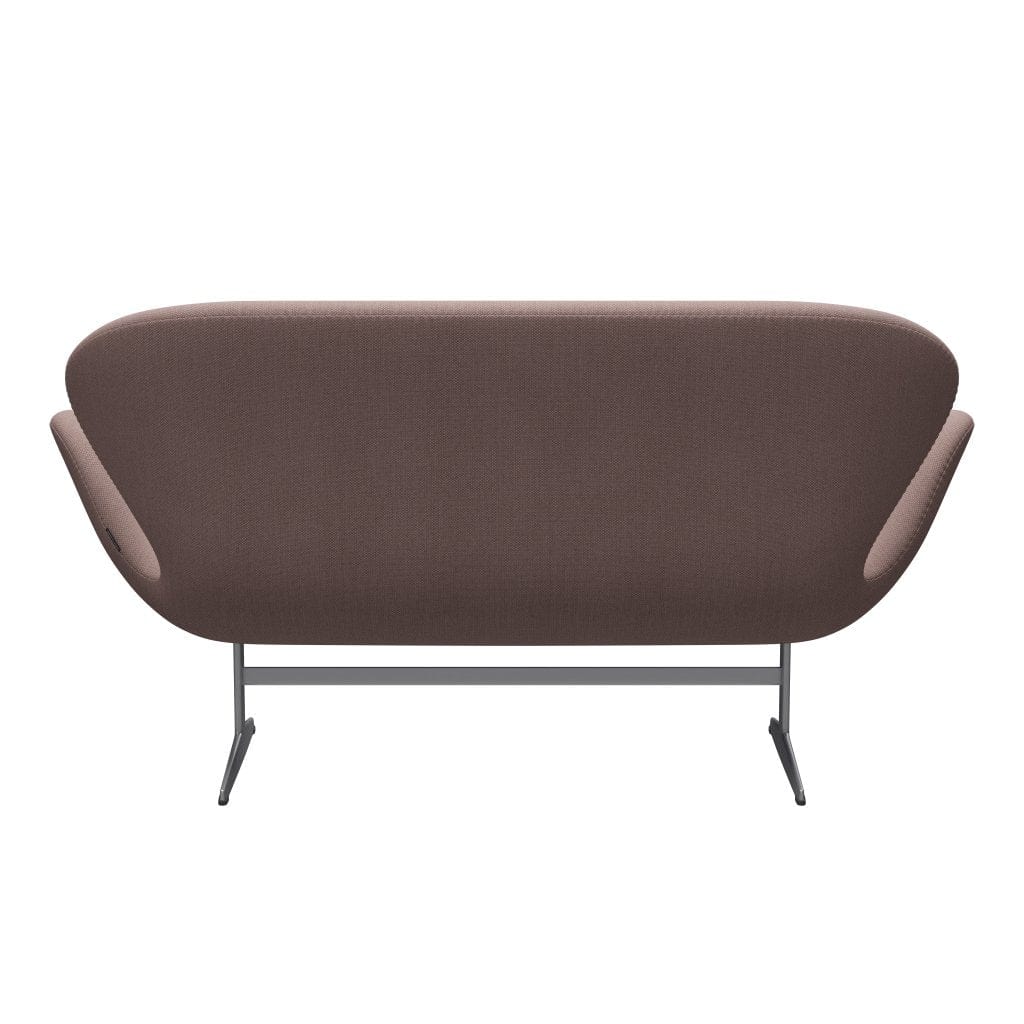 [product_category]-Fritz Hansen Swan Sofa 2 Seater, Silver Grey/Fiord Pink/Tan-Fritz Hansen-3321-FIO551-SGBASE-FRI-4