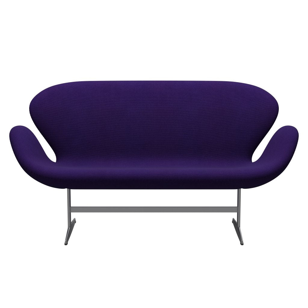[product_category]-Fritz Hansen Swan Sofa 2 Seater, Silver Grey/Hallingdal Violet-Fritz Hansen-3321-HAL702-SGBASE-FRI-1