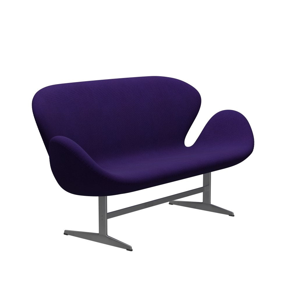 [product_category]-Fritz Hansen Swan Sofa 2 Seater, Silver Grey/Hallingdal Violet-Fritz Hansen-3321-HAL702-SGBASE-FRI-2