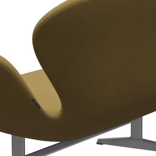 [product_category]-Fritz Hansen Swan Sofa 2 Seater, Silver Grey/Re Wool Golden Yellow/Natural-Fritz Hansen-3321-REW458-SGBASE-FRI-5