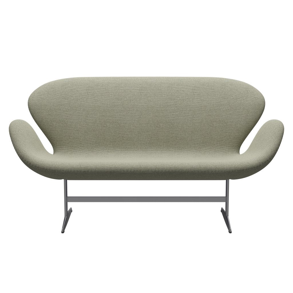 [product_category]-Fritz Hansen Swan Sofa 2 Seater, Silver Grey/Re Wool Lime Green/Natural-Fritz Hansen-3321-REW408-SGBASE-FRI-1