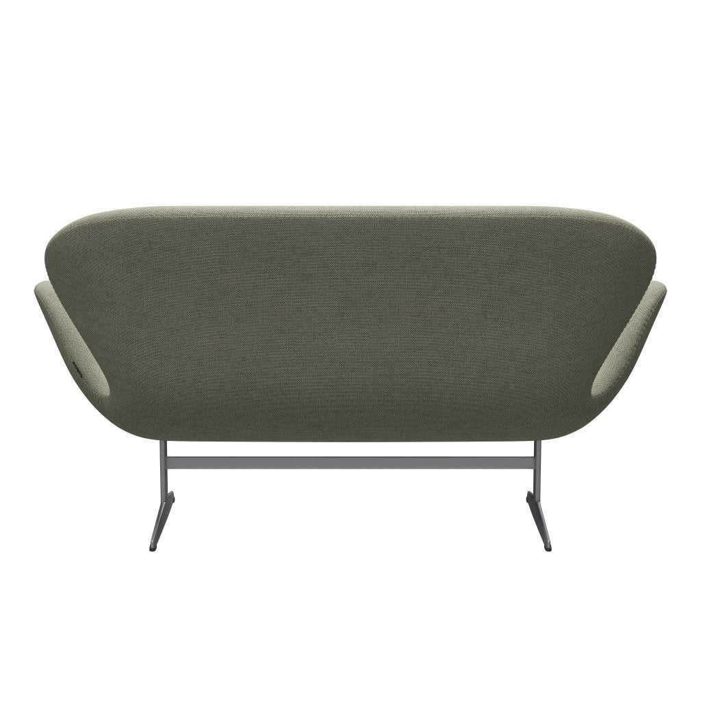 [product_category]-Fritz Hansen Swan Sofa 2 Seater, Silver Grey/Re Wool Lime Green/Natural-Fritz Hansen-3321-REW408-SGBASE-FRI-4