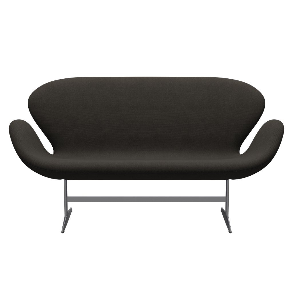 [product_category]-Fritz Hansen Swan Sofa 2 Seater, Silver Grey/Steelcut Brown-Fritz Hansen-3321-STI370-SGBASE-FRI-1