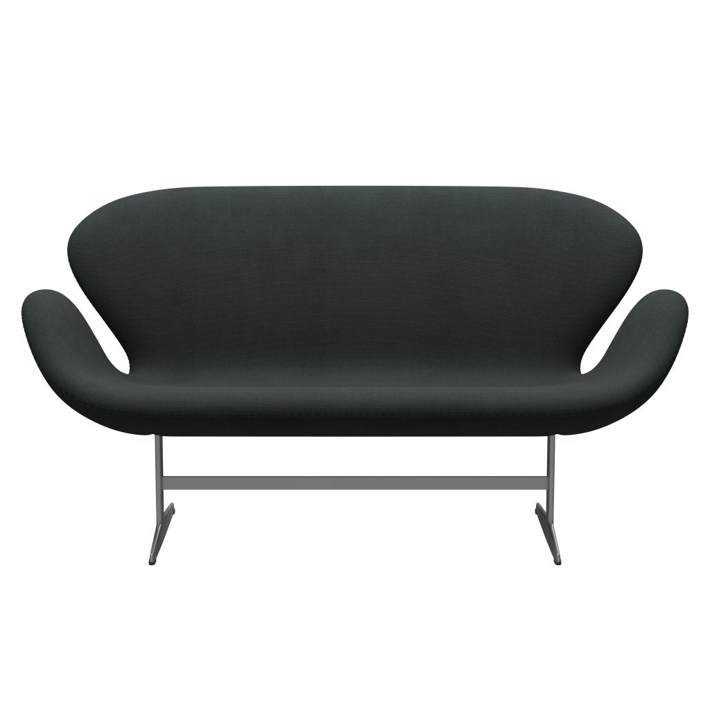[product_category]-Fritz Hansen Swan Sofa 2 Seater, Silver Grey/Steelcut Charcoal-Fritz Hansen-3321-STI180-SGBASE-FRI-1