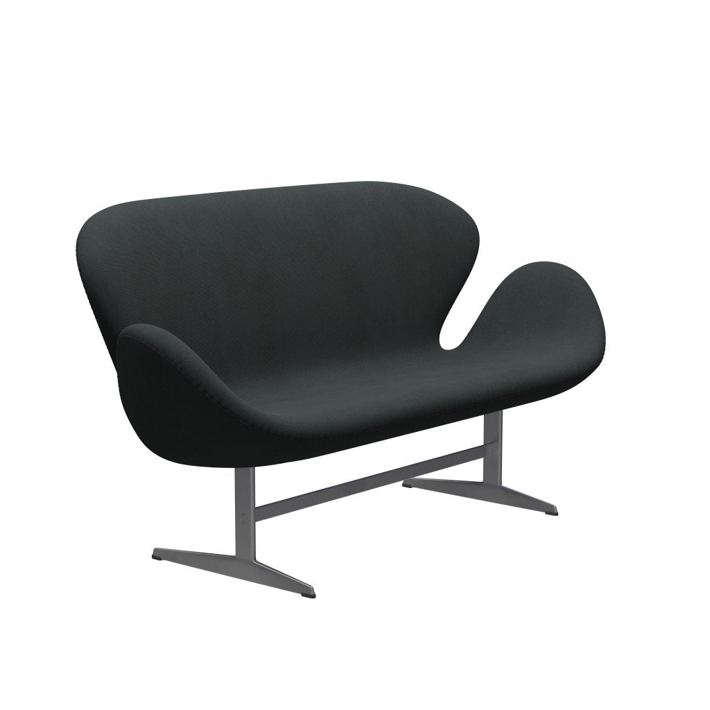 [product_category]-Fritz Hansen Swan Sofa 2 Seater, Silver Grey/Steelcut Charcoal-Fritz Hansen-3321-STI180-SGBASE-FRI-2