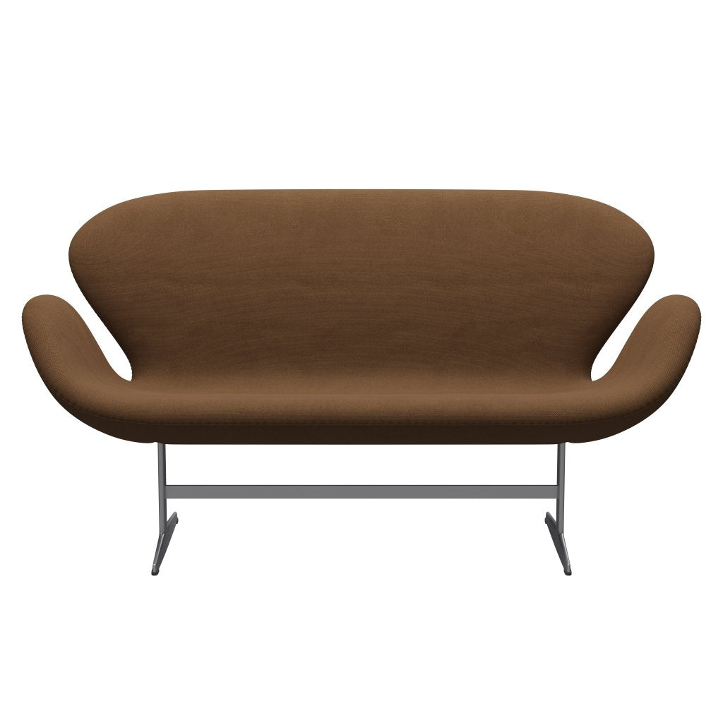 [product_category]-Fritz Hansen Swan Sofa 2 Seater, Silver Grey/Steelcut Chocolate Light-Fritz Hansen-3321-STI265-SGBASE-FRI-1