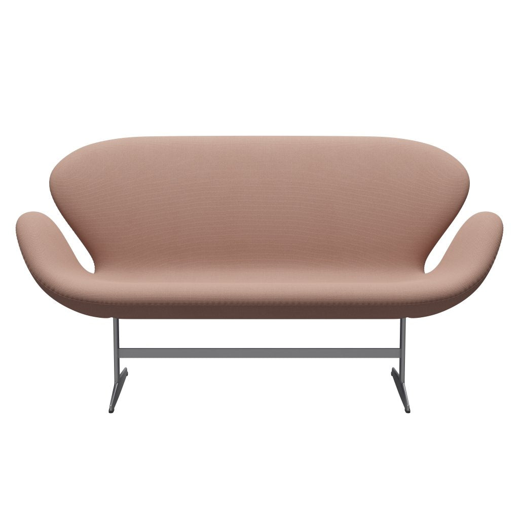 [product_category]-Fritz Hansen Swan Sofa 2 Seater, Silver Grey/Steelcut Light Beige/Light Red-Fritz Hansen-3321-STI605-SGBASE-FRI-1