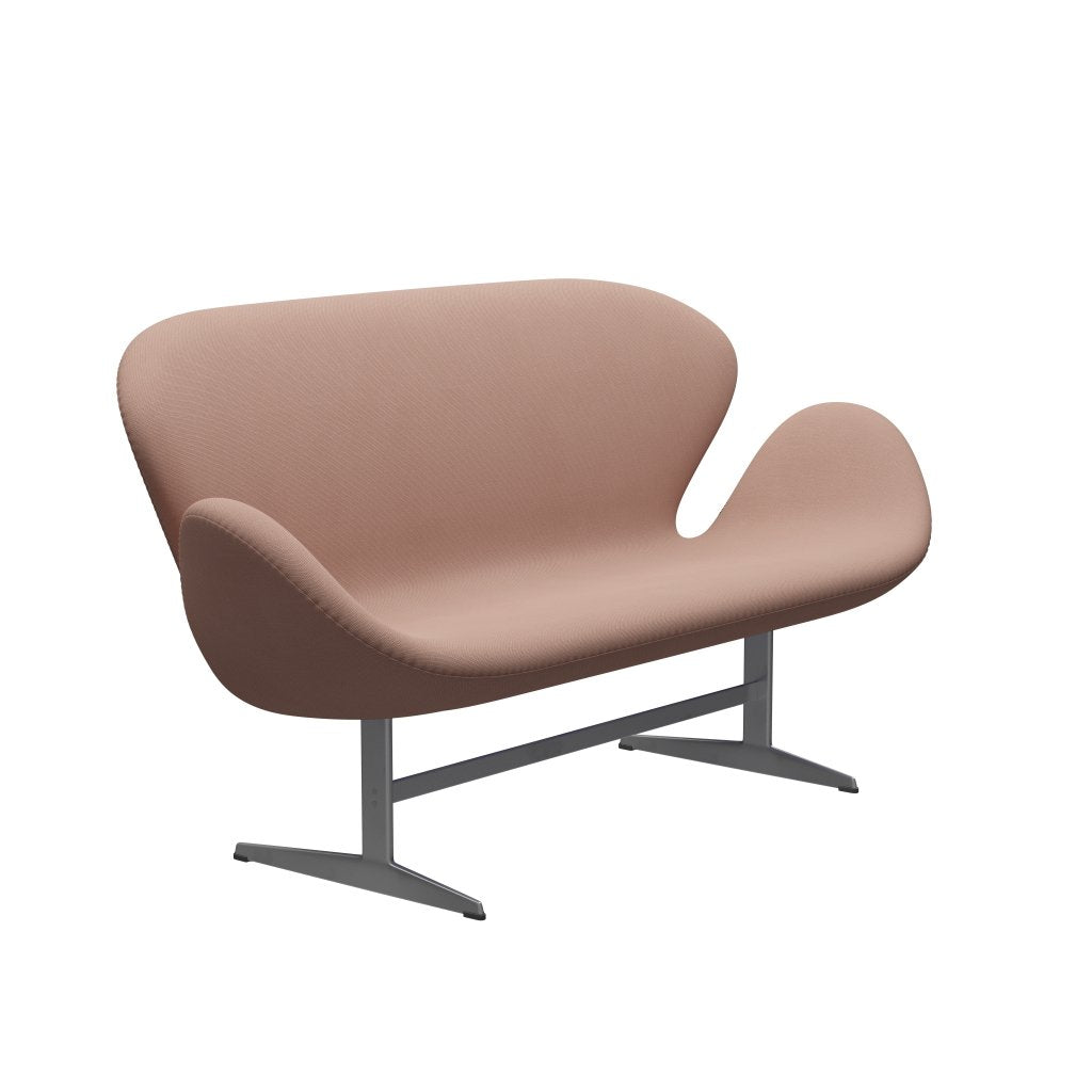 [product_category]-Fritz Hansen Swan Sofa 2 Seater, Silver Grey/Steelcut Light Beige/Light Red-Fritz Hansen-3321-STI605-SGBASE-FRI-2
