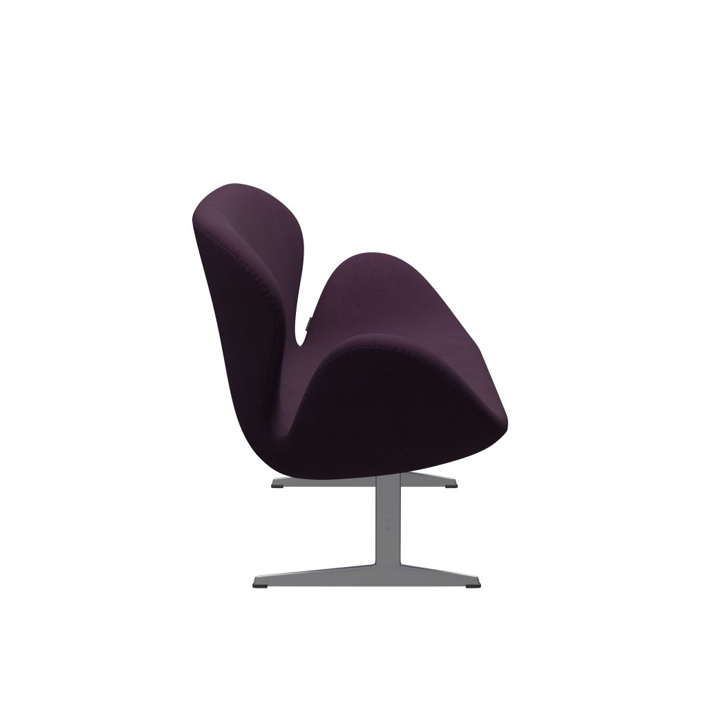 [product_category]-Fritz Hansen Swan Sofa 2 Seater, Silver Grey/Steelcut Medium Violet-Fritz Hansen-3321-STI625-SGBASE-FRI-3