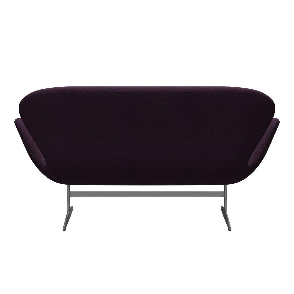 [product_category]-Fritz Hansen Swan Sofa 2 Seater, Silver Grey/Steelcut Medium Violet-Fritz Hansen-3321-STI625-SGBASE-FRI-4