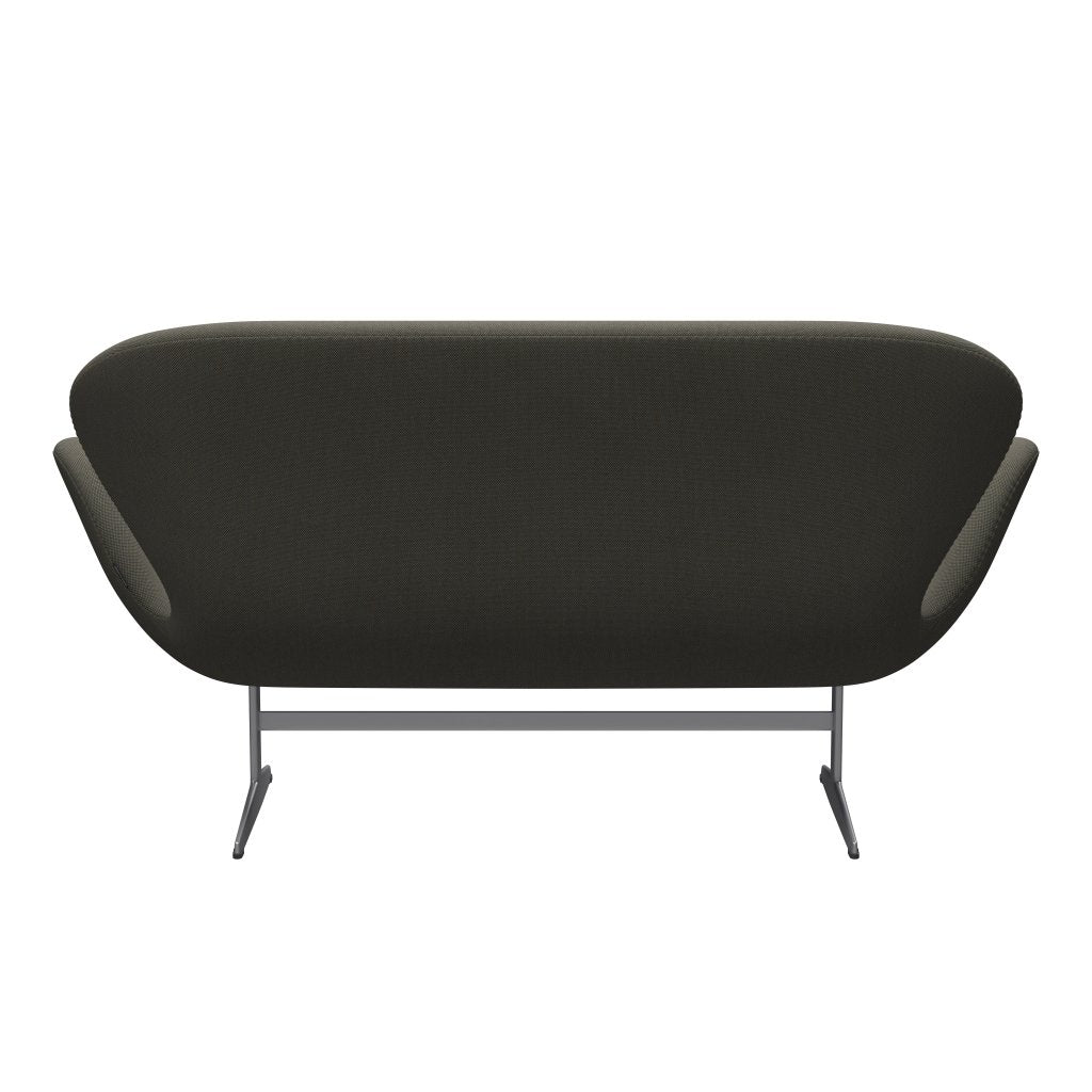 [product_category]-Fritz Hansen Swan Sofa 2 Seater, Silver Grey/Steelcut Trio Grey/Green-Fritz Hansen-3321-STR266-SGBASE-FRI-4