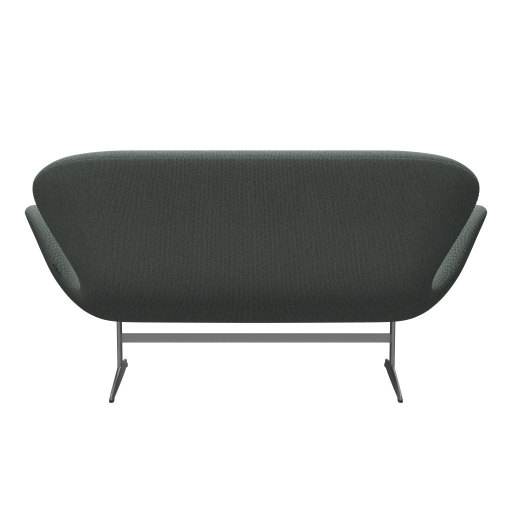 [product_category]-Fritz Hansen Swan Sofa 2 Seater, Silver Grey/Steelcut Trio White/Dark Green-Fritz Hansen-3321-STR916-SGBASE-FRI-4
