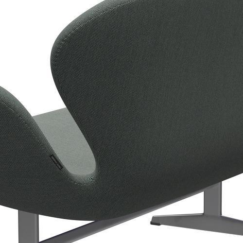 [product_category]-Fritz Hansen Swan Sofa 2 Seater, Silver Grey/Steelcut Trio White/Dark Green-Fritz Hansen-3321-STR916-SGBASE-FRI-5