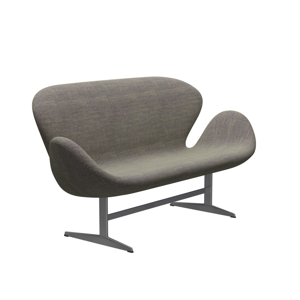 [product_category]-Fritz Hansen Swan Sofa 2 Seater, Silver Grey/Sunniva Light Green/Violet-Fritz Hansen-3321-SV952-SGBASE-FRI-2