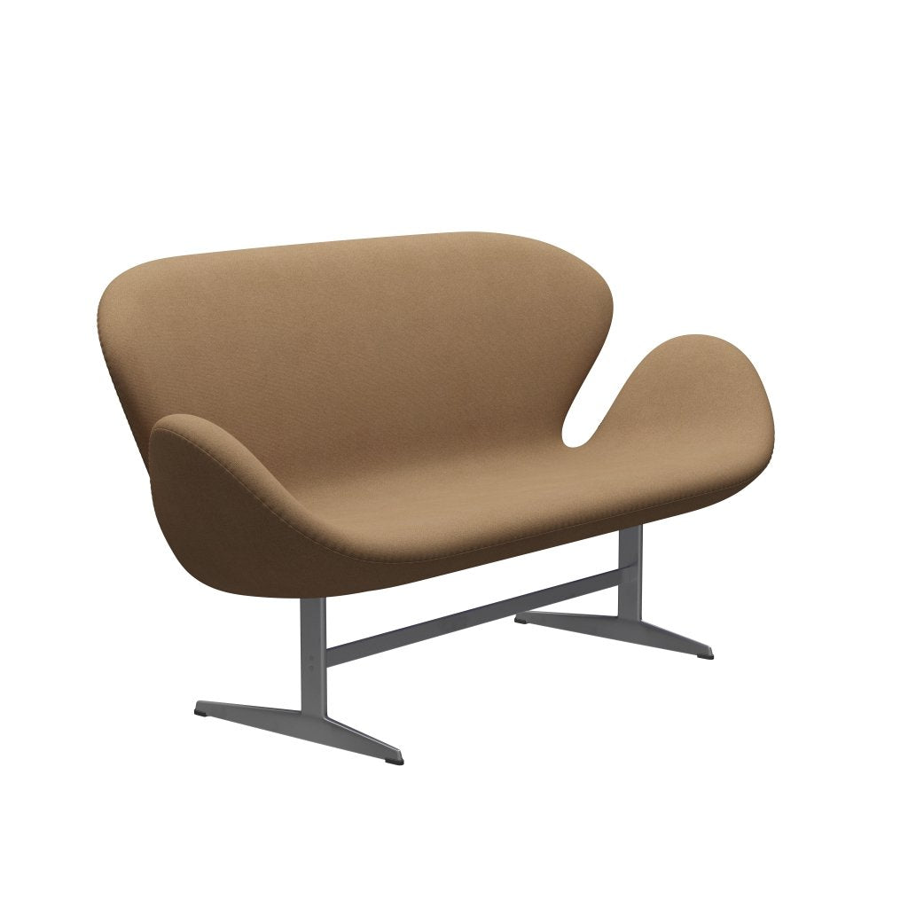 [product_category]-Fritz Hansen Swan Sofa 2 Seater, Silver Grey/Tonus Camel-Fritz Hansen-3321-TON244-SGBASE-FRI-2