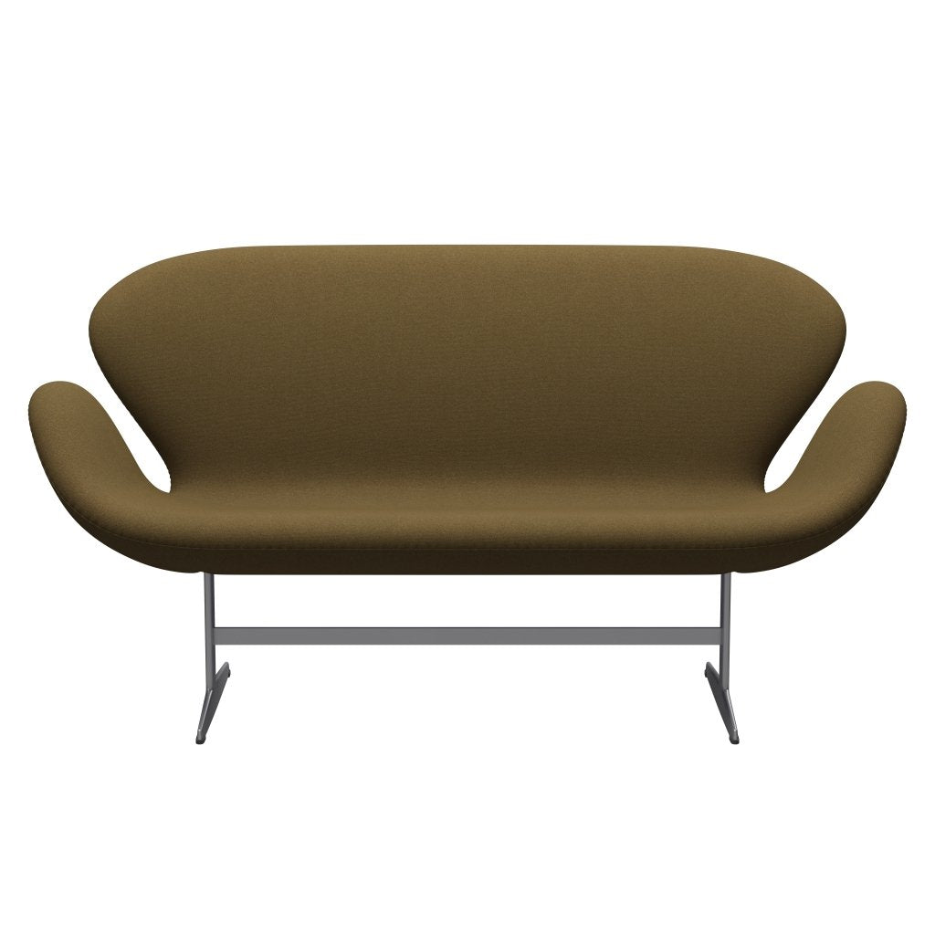 [product_category]-Fritz Hansen Swan Sofa 2 Seater, Silver Grey/Tonus Khaki Green-Fritz Hansen-3321-TON974-SGBASE-FRI-1