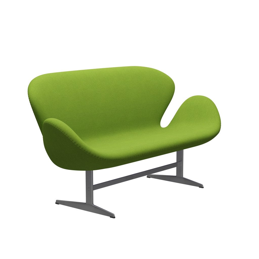 [product_category]-Fritz Hansen Swan Sofa 2 Seater, Silver Grey/Tonus Lime-Fritz Hansen-3321-TON118-SGBASE-FRI-2