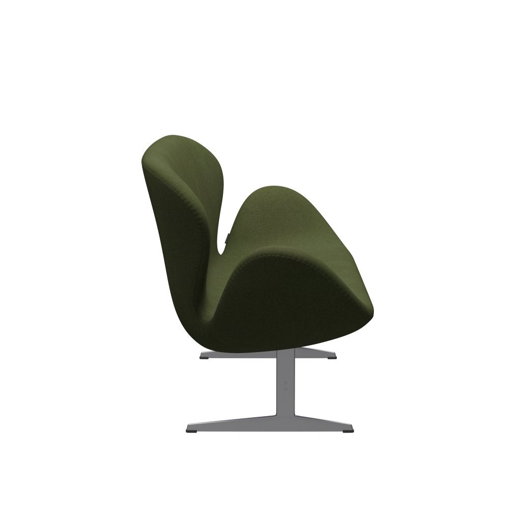 [product_category]-Fritz Hansen Swan Sofa 2 Seater, Silver Grey/Tonus Military Green-Fritz Hansen-3321-TON131-SGBASE-FRI-3