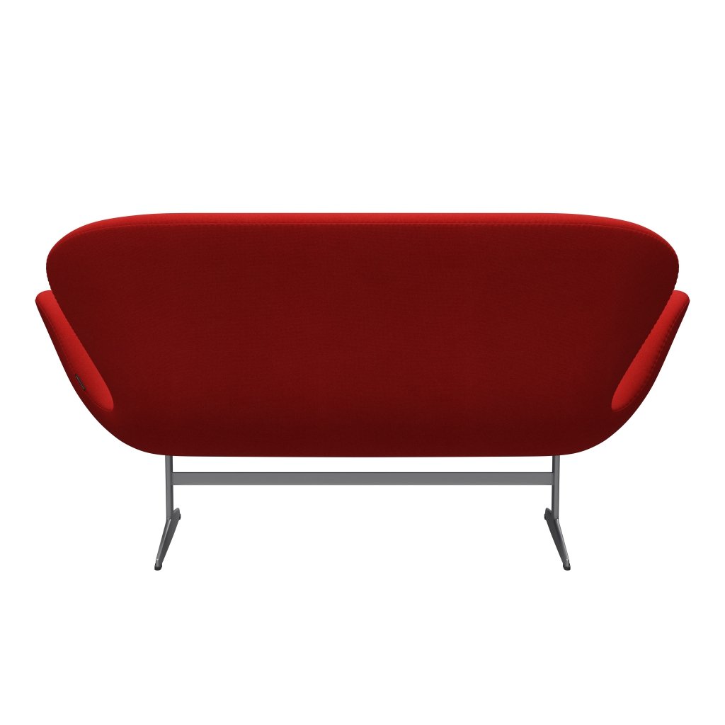 [product_category]-Fritz Hansen Swan Sofa 2 Seater, Silver Grey/Tonus Orange/Red-Fritz Hansen-3321-TON608-SGBASE-FRI-4