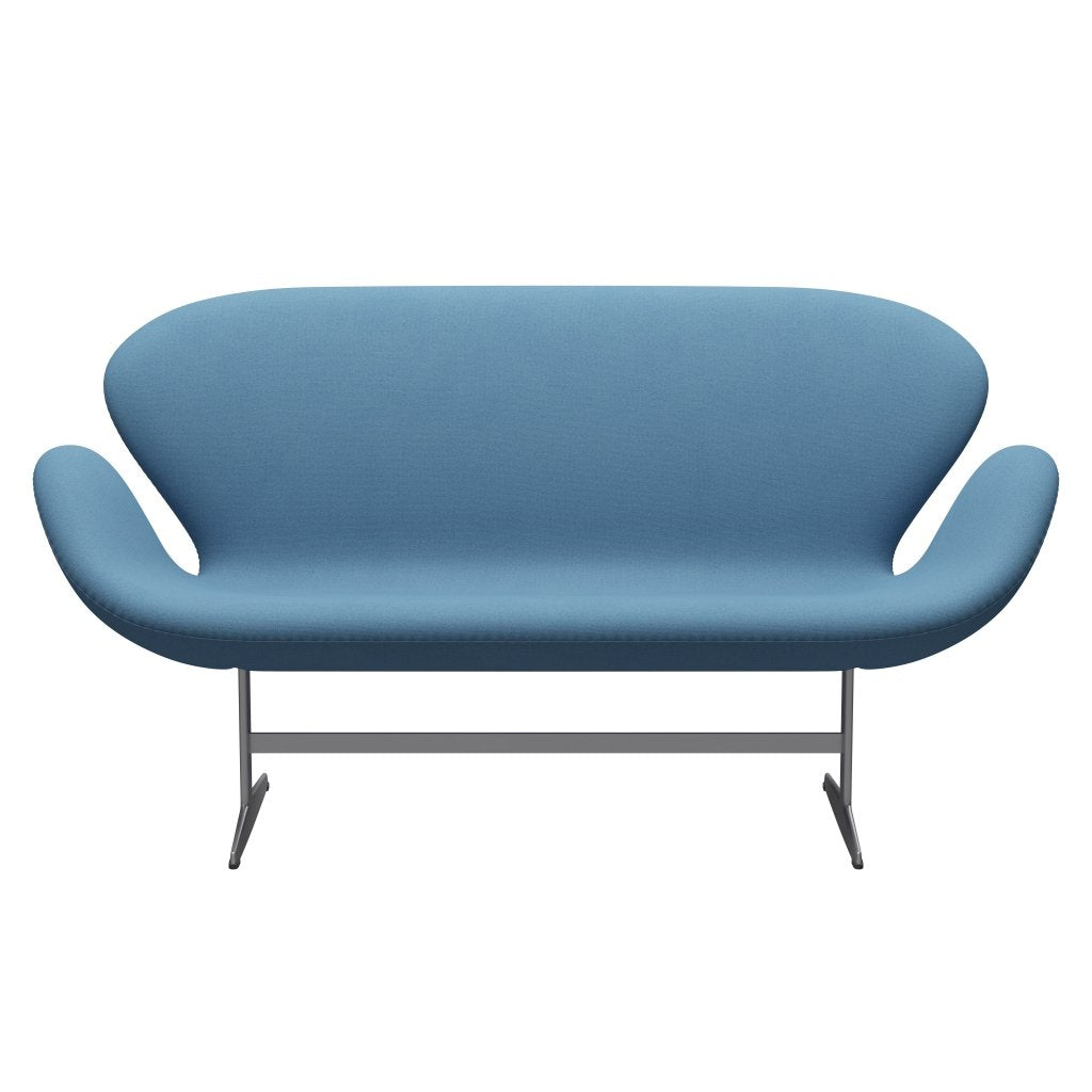[product_category]-Fritz Hansen Swan Sofa 2 Seater, Silver Grey/Tonus Pastel Blue-Fritz Hansen-3321-TON508-SGBASE-FRI-1