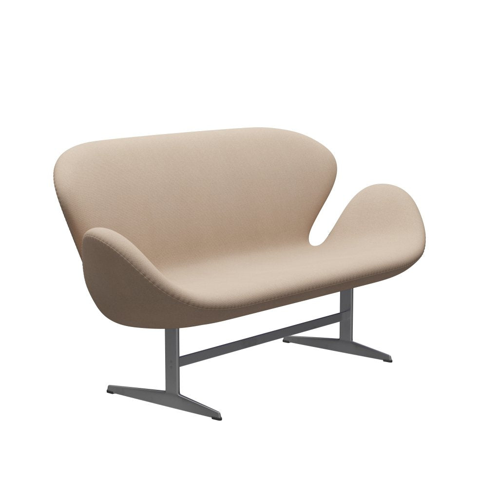 [product_category]-Fritz Hansen Swan Sofa 2 Seater, Silver Grey/Tonus Sand-Fritz Hansen-3321-TON135-SGBASE-FRI-2