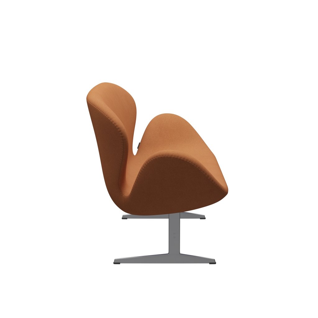 [product_category]-Fritz Hansen Swan Sofa 2 Seater, Silver Grey/Tonus Soft Orange-Fritz Hansen-3321-TON464-SGBASE-FRI-3