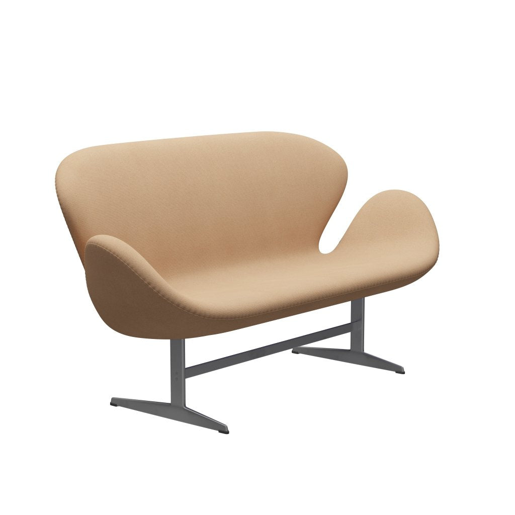 [product_category]-Fritz Hansen Swan Sofa 2 Seater, Silver Grey/Tonus Warm Beige-Fritz Hansen-3321-TON224-SGBASE-FRI-2