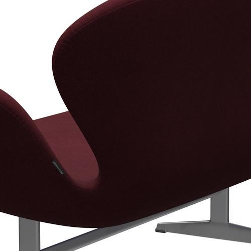 [product_category]-Fritz Hansen Swan Sofa 2 Seater, Silver Grey/Tonus Wine Red-Fritz Hansen-3321-TON610-SGBASE-FRI-5