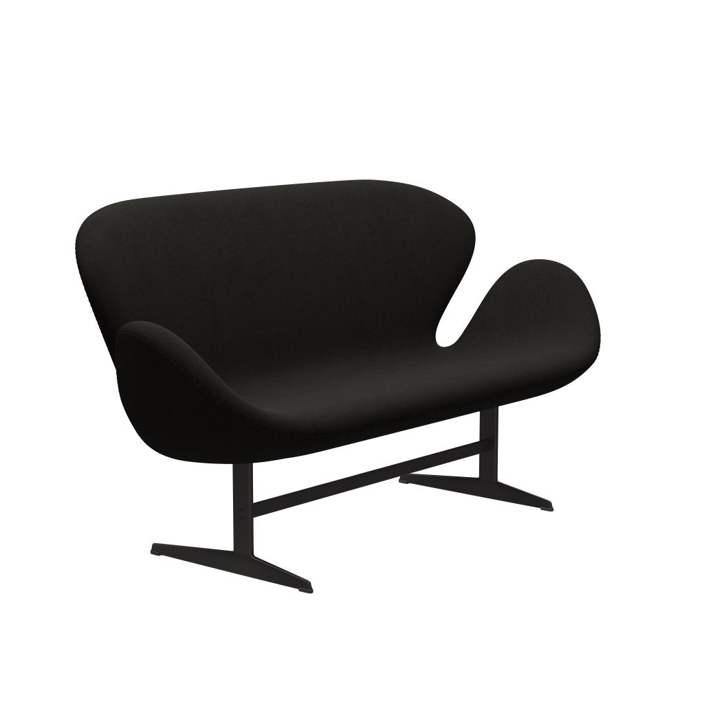[product_category]-Fritz Hansen Swan Sofa 2 Seater, Warm Graphite/Comfort Black (61013)-Fritz Hansen-3321-C61013-WGBASE-FRI-2
