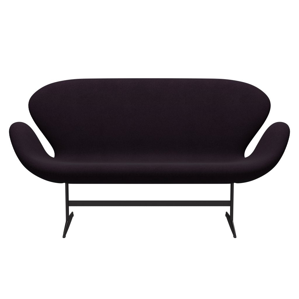 [product_category]-Fritz Hansen Swan Sofa 2 Seater, Warm Graphite/Divina Aubergine (376)-Fritz Hansen-3321-DIV376-WGBASE-FRI-1
