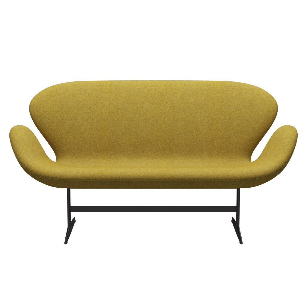 [product_category]-Fritz Hansen Swan Sofa 2 Seater, Warm Graphite/Divina Melange Yellow-Fritz Hansen-3321-DIM427-WGBASE-FRI-1