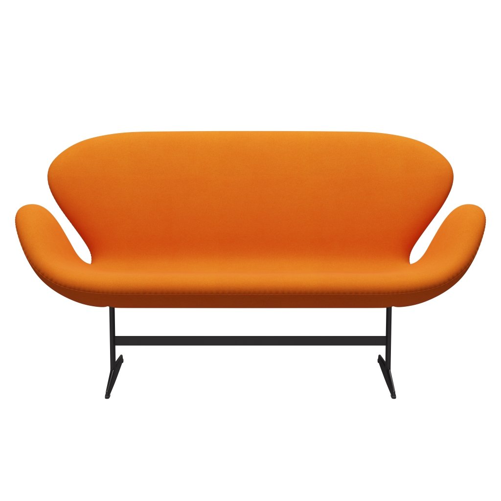 [product_category]-Fritz Hansen Swan Sofa 2 Seater, Warm Graphite/Divina Orange (444)-Fritz Hansen-3321-DIV444-WGBASE-FRI-1