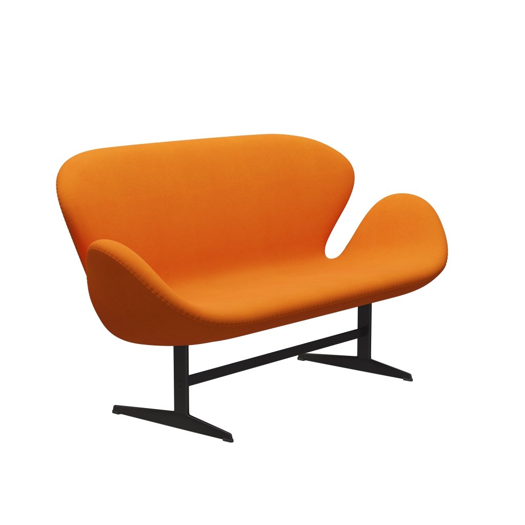 [product_category]-Fritz Hansen Swan Sofa 2 Seater, Warm Graphite/Divina Orange (444)-Fritz Hansen-3321-DIV444-WGBASE-FRI-2
