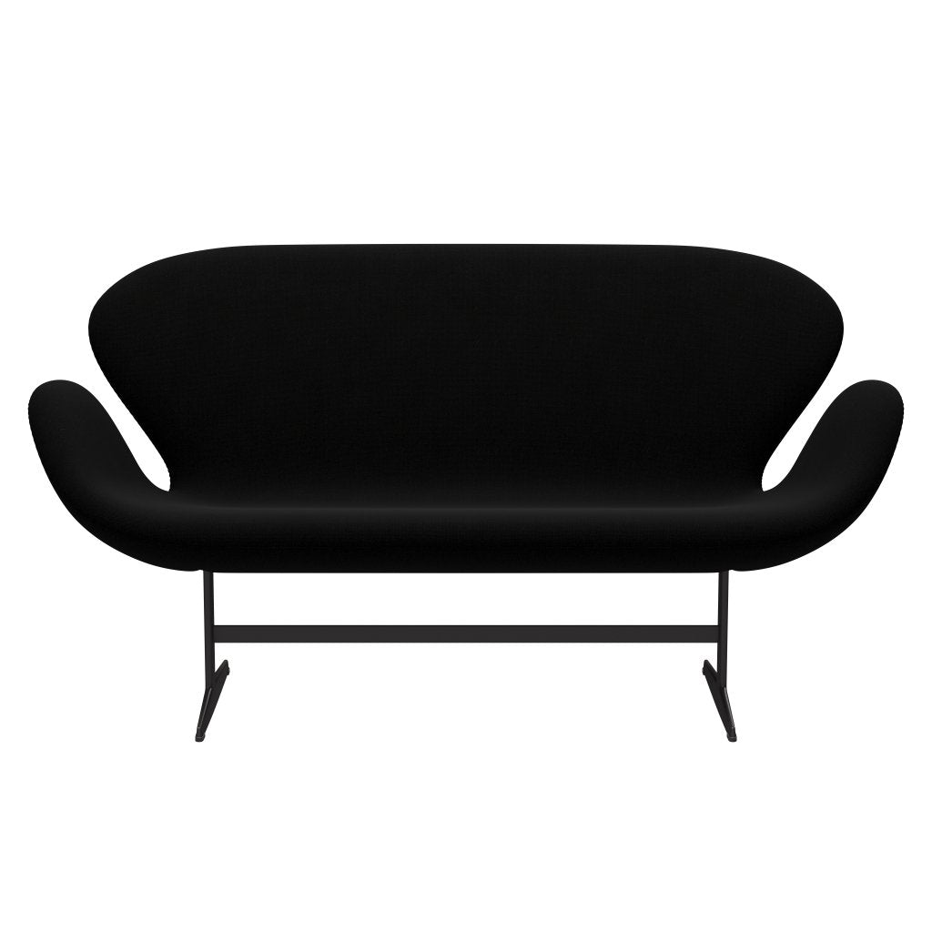 [product_category]-Fritz Hansen Swan Sofa 2 Seater, Warm Graphite/Hallingdal Black-Fritz Hansen-3321-HAL190-WGBASE-FRI-1