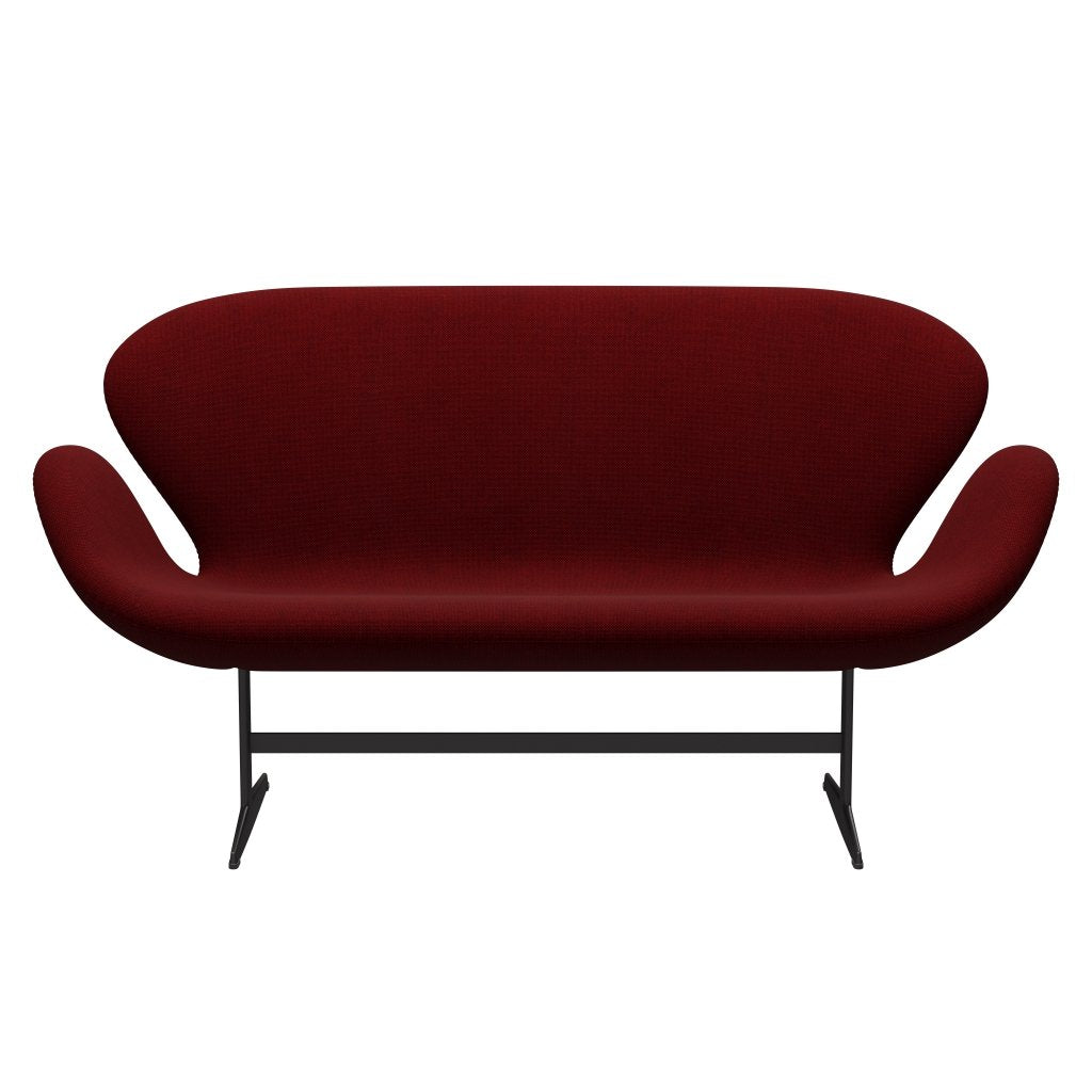 [product_category]-Fritz Hansen Swan Sofa 2 Seater, Warm Graphite/Hallingdal Dark Red-Fritz Hansen-3321-HAL687-WGBASE-FRI-1