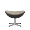 Fritz Hansen The Egg™ Footstool Leather, Satin Brushed Aluminium/Essential Light Grey