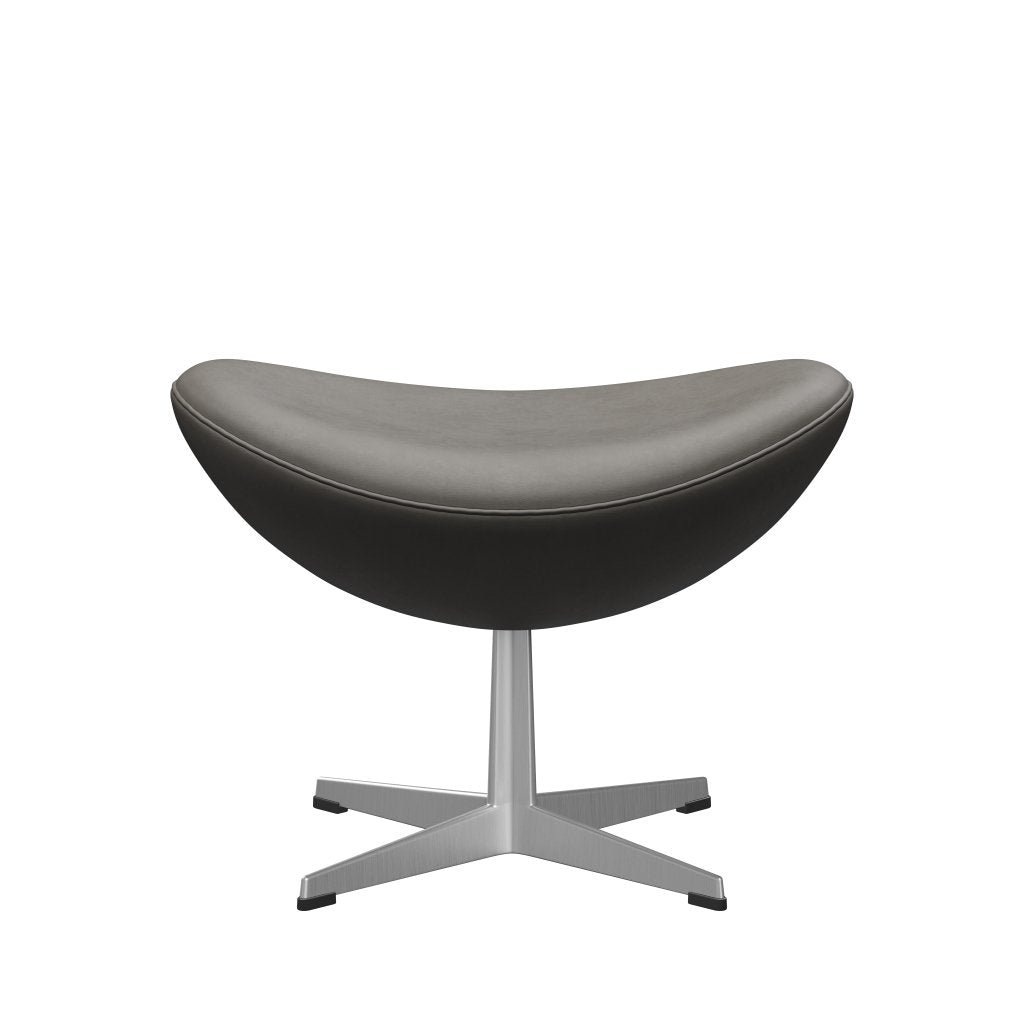 [product_category]-Fritz Hansen The Egg Footstool Leather, Satin Brushed Aluminum/Essential Lava-Fritz Hansen-3127-STLAVA-SPAL-FRI-1