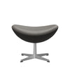 Fritz Hansen The Egg™ Footstool Leather, Satin Brushed Aluminum/Essential Lava