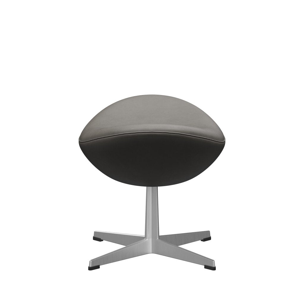 [product_category]-Fritz Hansen The Egg Footstool Leather, Satin Brushed Aluminum/Essential Lava-Fritz Hansen-3127-STLAVA-SPAL-FRI-3