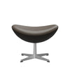 Fritz Hansen The Egg™ Footstool Leather, Satin Brushed Aluminum/Essential Stone