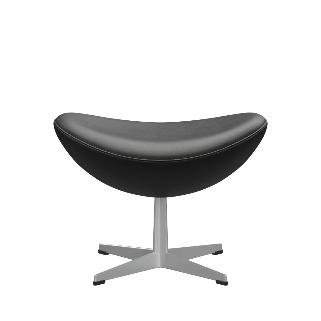 [product_category]-Fritz Hansen The Egg Footstool Leather, Silver Grey/Essential Black-Fritz Hansen-3127-STBLA-SGBASE-FRI-1